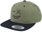 Crazy Smiley Black/Olive/Black Snapback