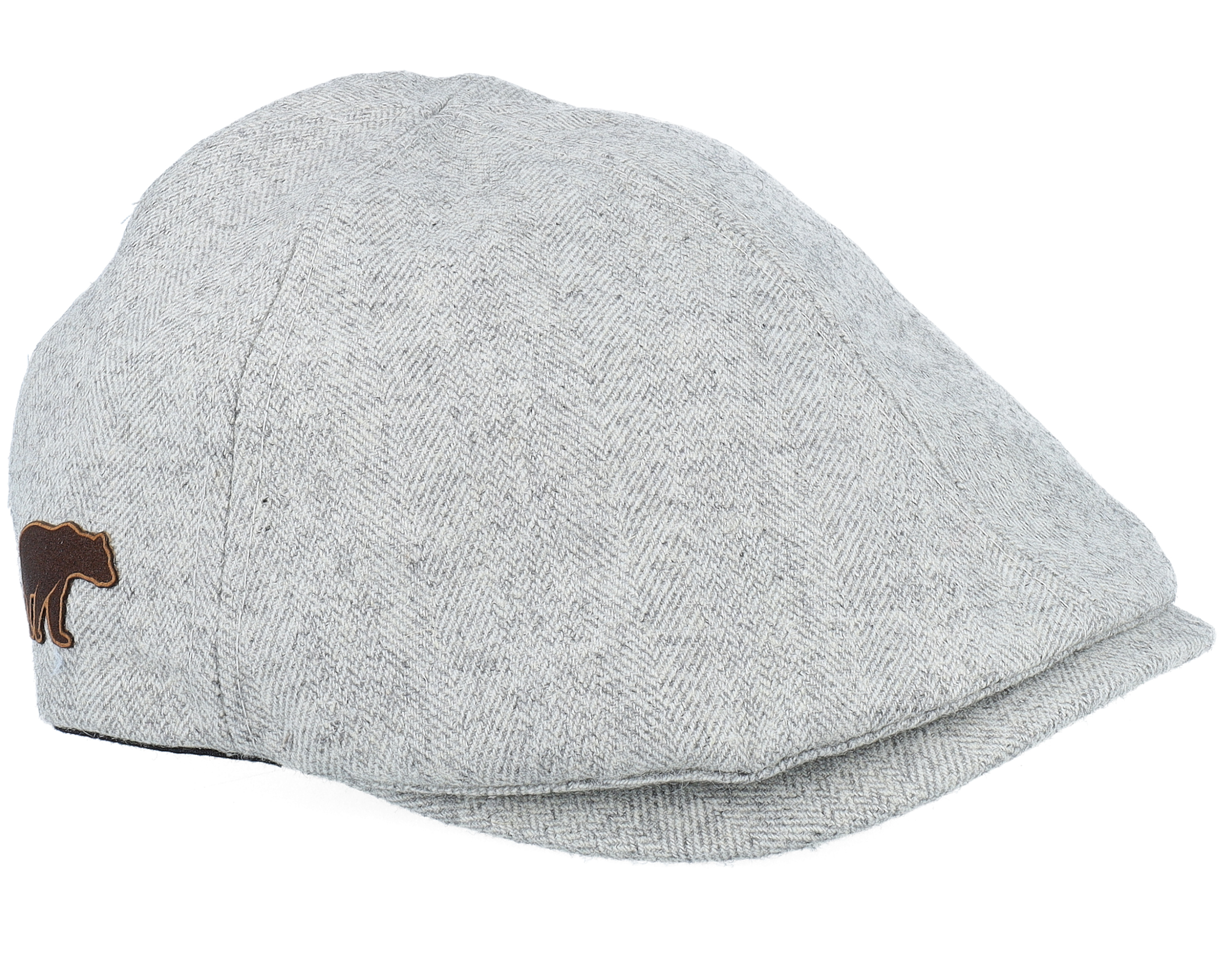 Bear Patch Light Grey Ivy Flat Cap - Wild Spirit cap | Hatstoreworld.com