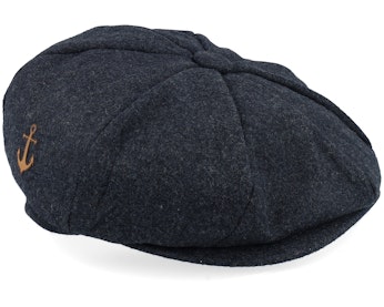 Anchor Patch Charcoal Wool Bakerboy Flat Cap