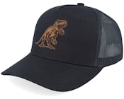 Kids T-rex Dino Brown Patch Black Trucker