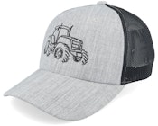 Kids Tractor Outline Heather Grey/Black Trucker