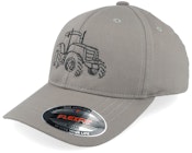 Kids Tractor Outline Wooly Combed Grey Flexfit