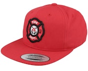 Kids Fire Fighter Junior 3d Patch Red Snapback