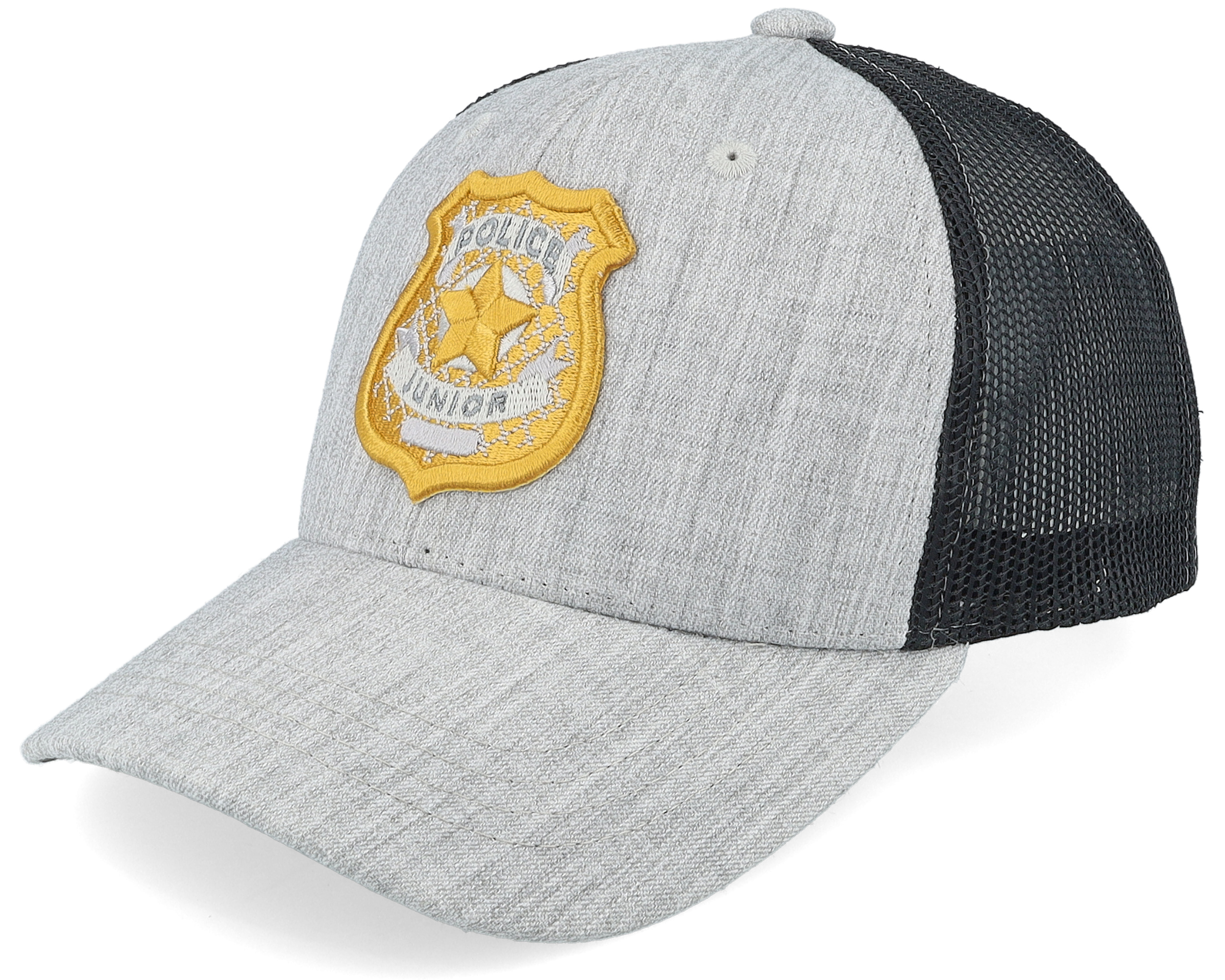 Kids 3d Police Badge Junior Heather Grey/Black Trucker
