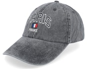 Paris France Washed Black Dad Cap