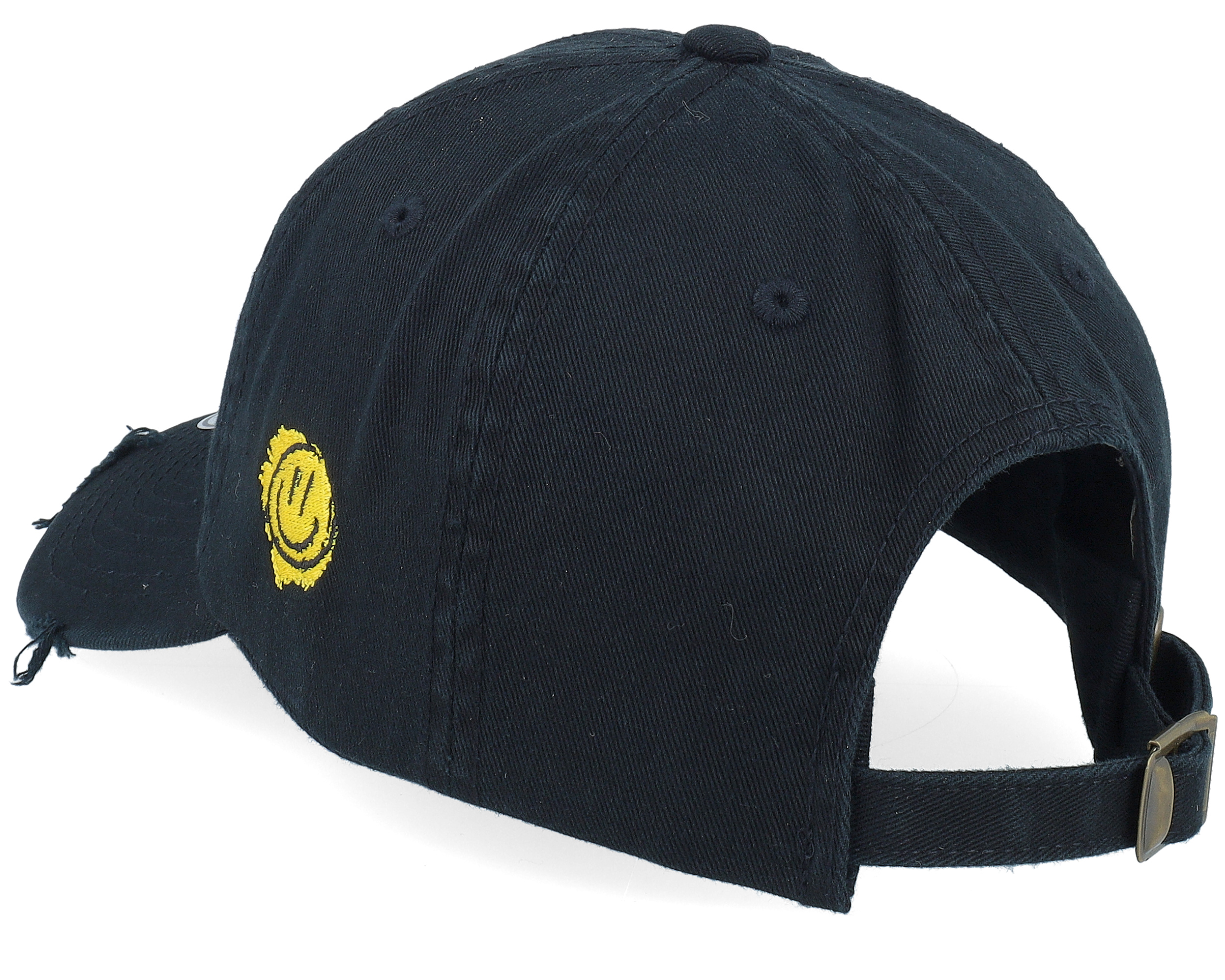 The Bronx 3d Script Destroyed Black Dad Cap - Lucid Smile | Hatstore.com