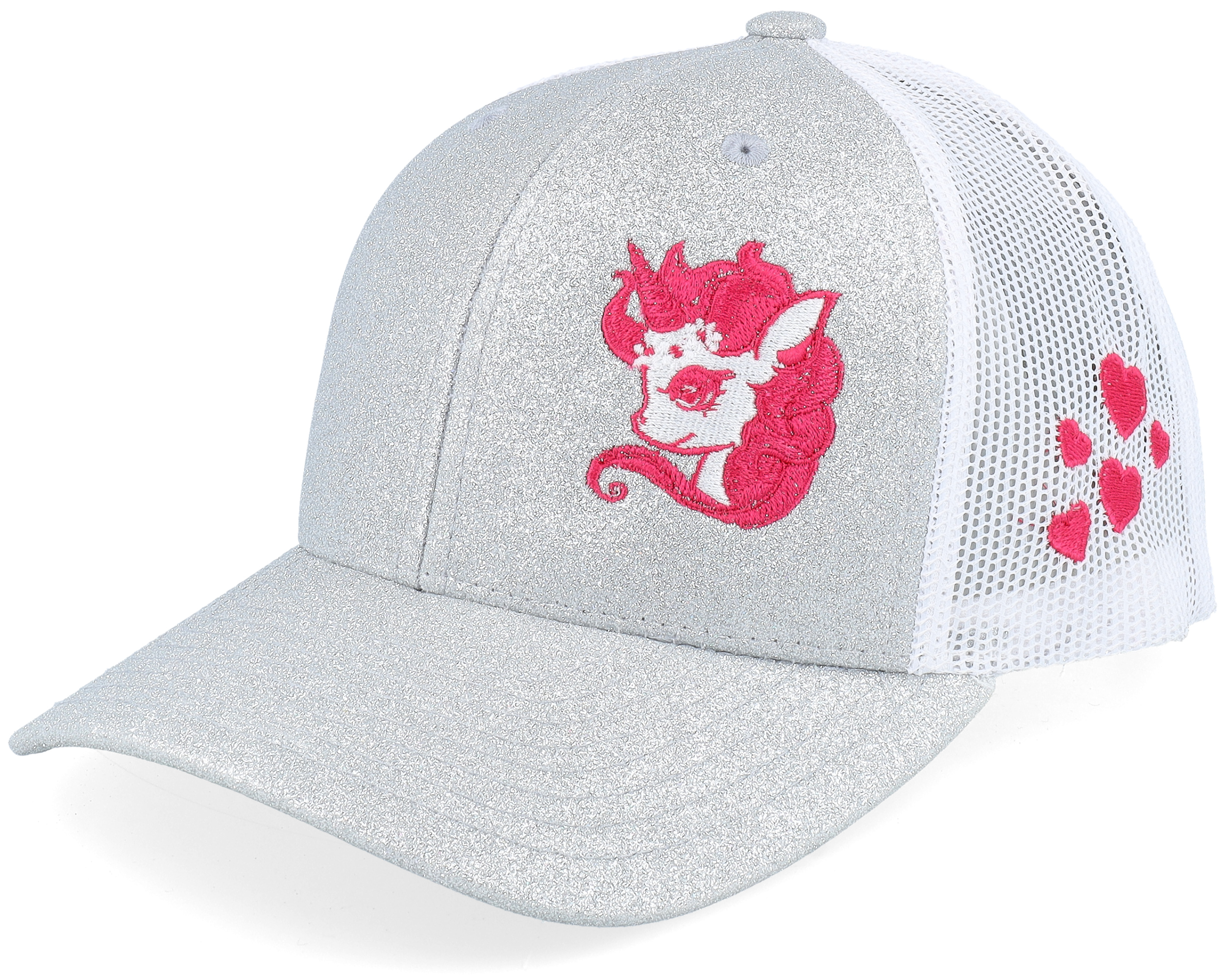 Kids Glorious Unicorn Silver Glitter/White Trucker - Main Image