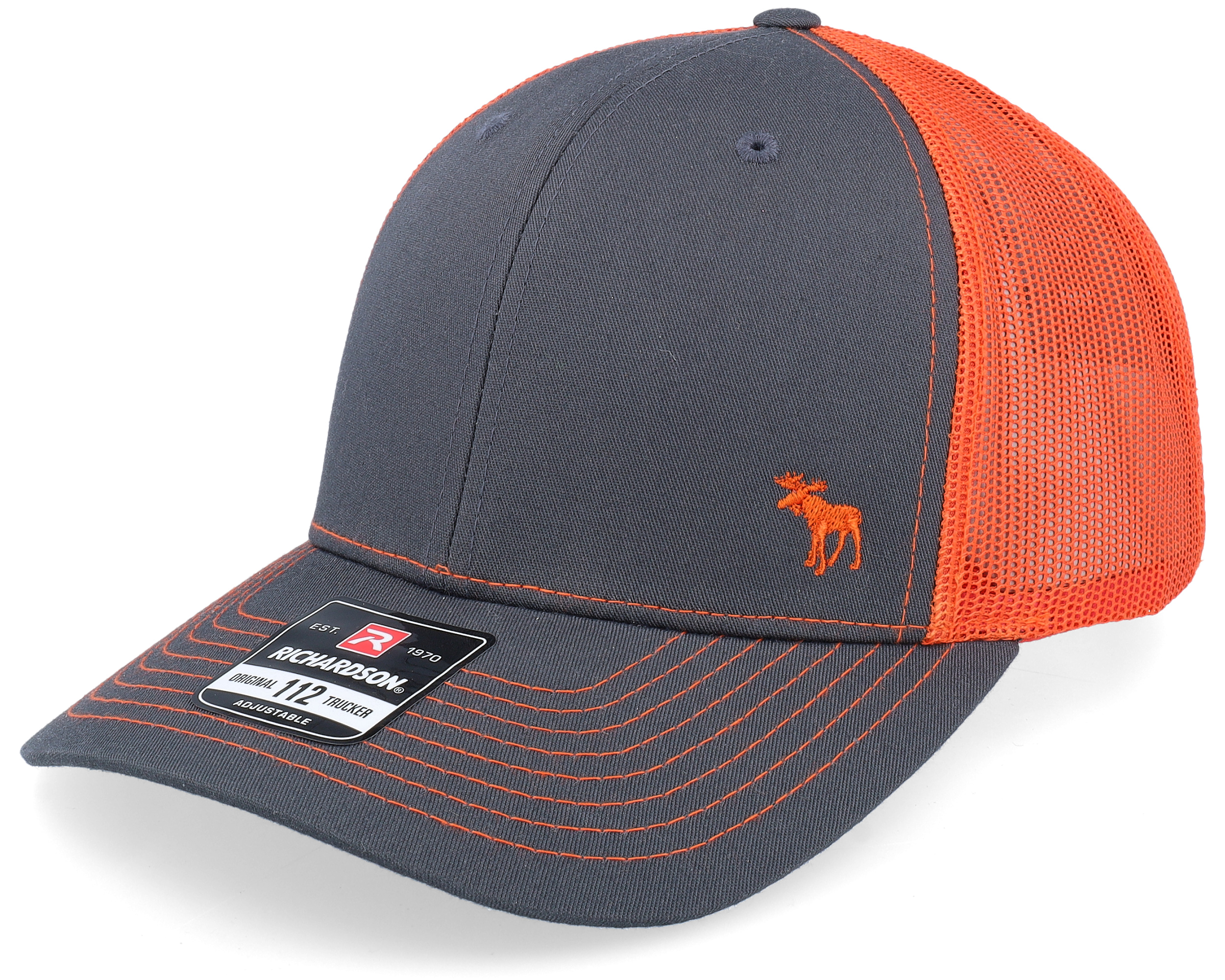 Tiny Moose 112 Split Charcoal Neon Orange Trucker Hunter Cap Hatstore