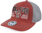 Perch C&r Logo 3d 112wh Split Burnt Red/Charcoal A-Frame Trucker