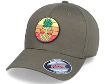 Pineapple Sunset Patch Olive Flexfit - Iconic