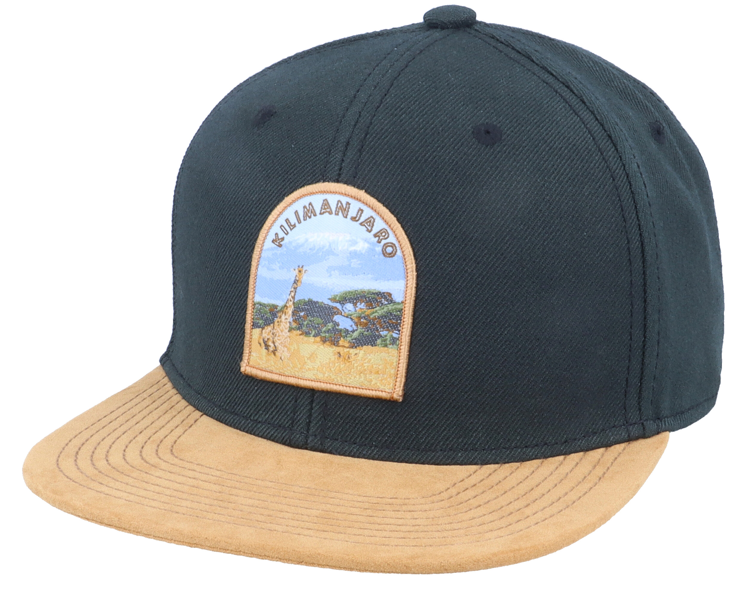 Mount Kilimanjaro Patch Black/Suede Snapback cap | Hatstoreworld.com