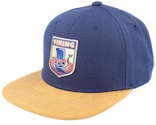 Longboat Shield Patch Navy/suede Snapback