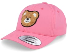 Kids Bear Chenille Patch Pink Adjustable - Kiddo Cap