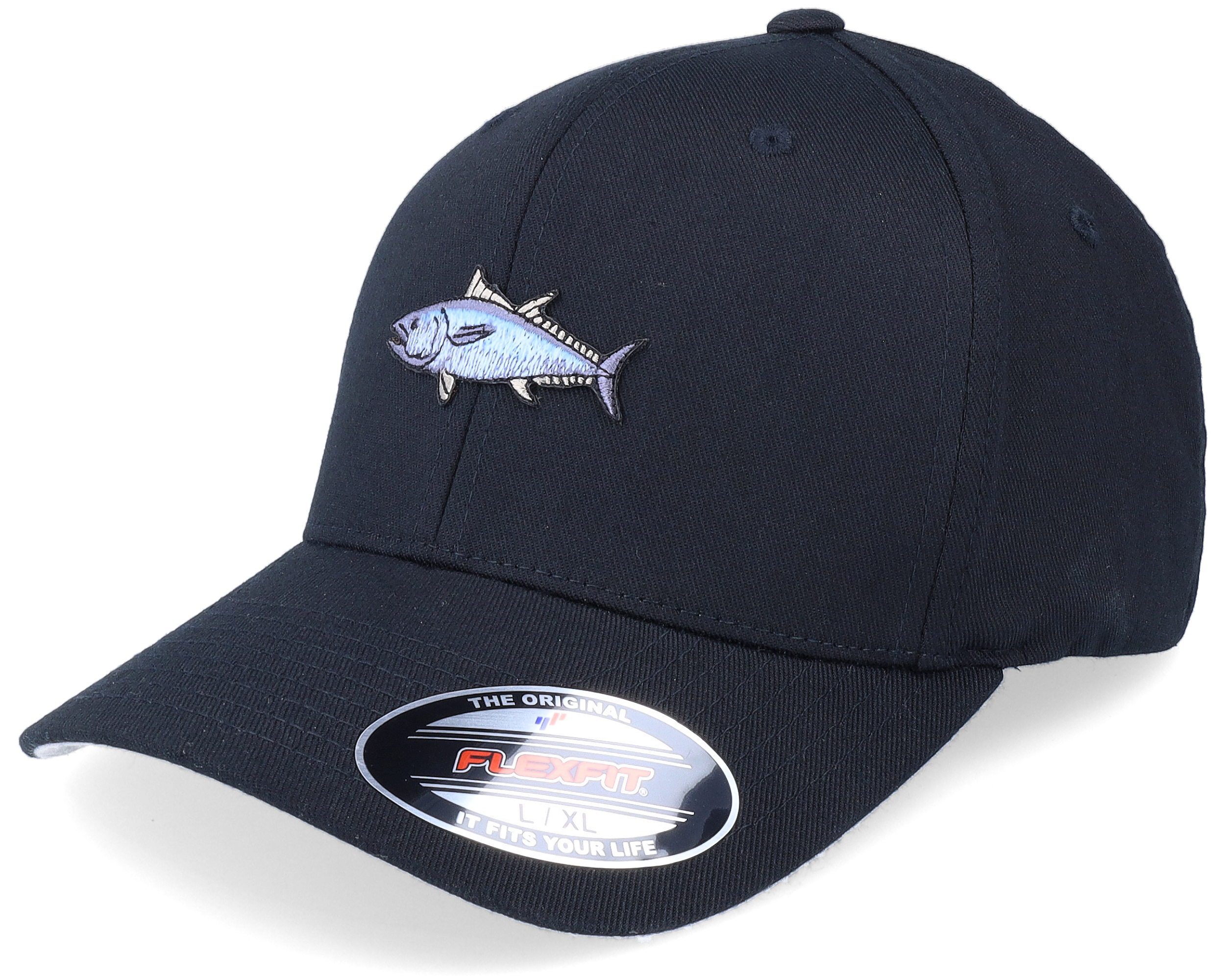 Skillfish - Black Flexfit Cap - Blue Fin Tuna Fish Black Flexfit @ Hatstore