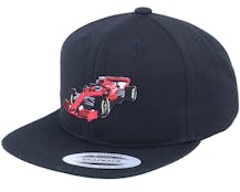 Kids Red Racing Car Black Snapback - Kiddo Cap
