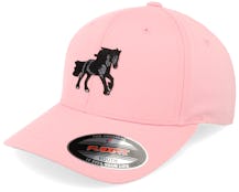 Kids Black Horse Wooly Combed Pink Flexfit - Kiddo Cap