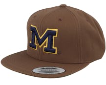 Michigan Wolverines 3d Logo Tan Snapback - Hatstore
