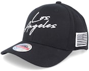Los Angeles Script & Flag Black Adjustable