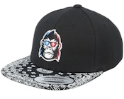 Kids 3D Gorilla Black/Paisley Snapback