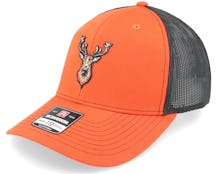 Deer Logo Patch 112 Split Orange/Black Trucker - Hunter