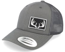 Black Antlers Patch Side Retro Charcoal Trucker - Hunter