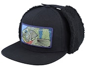 Big Perch Patch Vintage Black Ear Flap Snapback