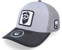 Cap Man Woven Patch Grey/Charcoal/Black Trucker - Bearded Man