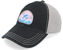 Dolphin On Waves Patch Grey/Black Dad Cap Trucker - Abducted