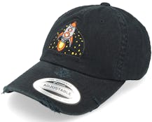 Spacecraft And Stars Destroyed Black Dad Cap - Abducted