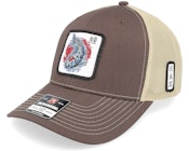 Tancho Koi Fish 112 Split Brown/Khaki Trucker