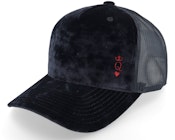 Poker Queen Crown Velvet Black A-frame Trucker