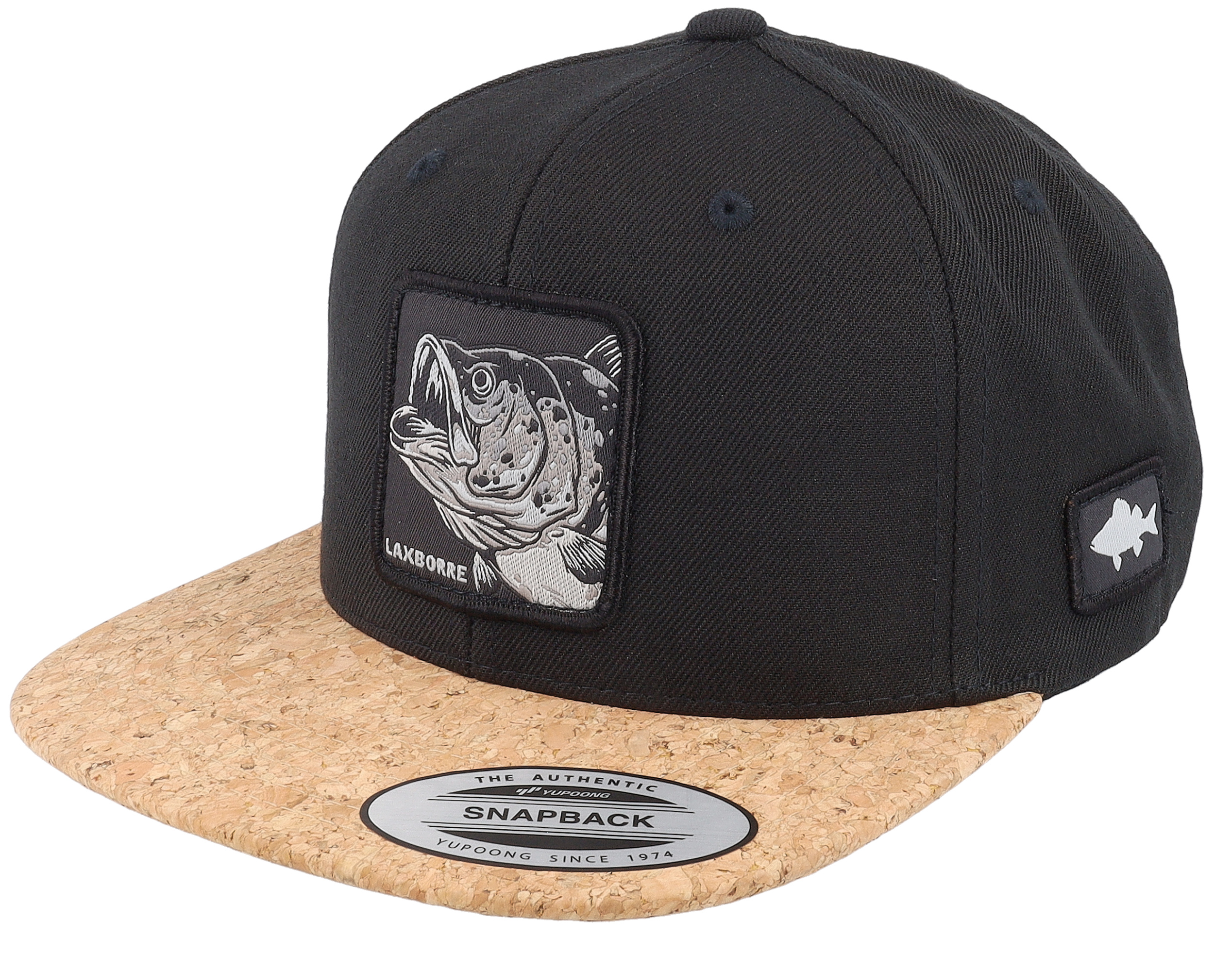 Skillfish - Black fitted Cap - Laxborre Flat Brim Black Fitted Flexfit @ Hatstore