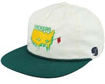 Hackers Golf Logo Rope Ivory/Green Snapback - Pins & Stripes