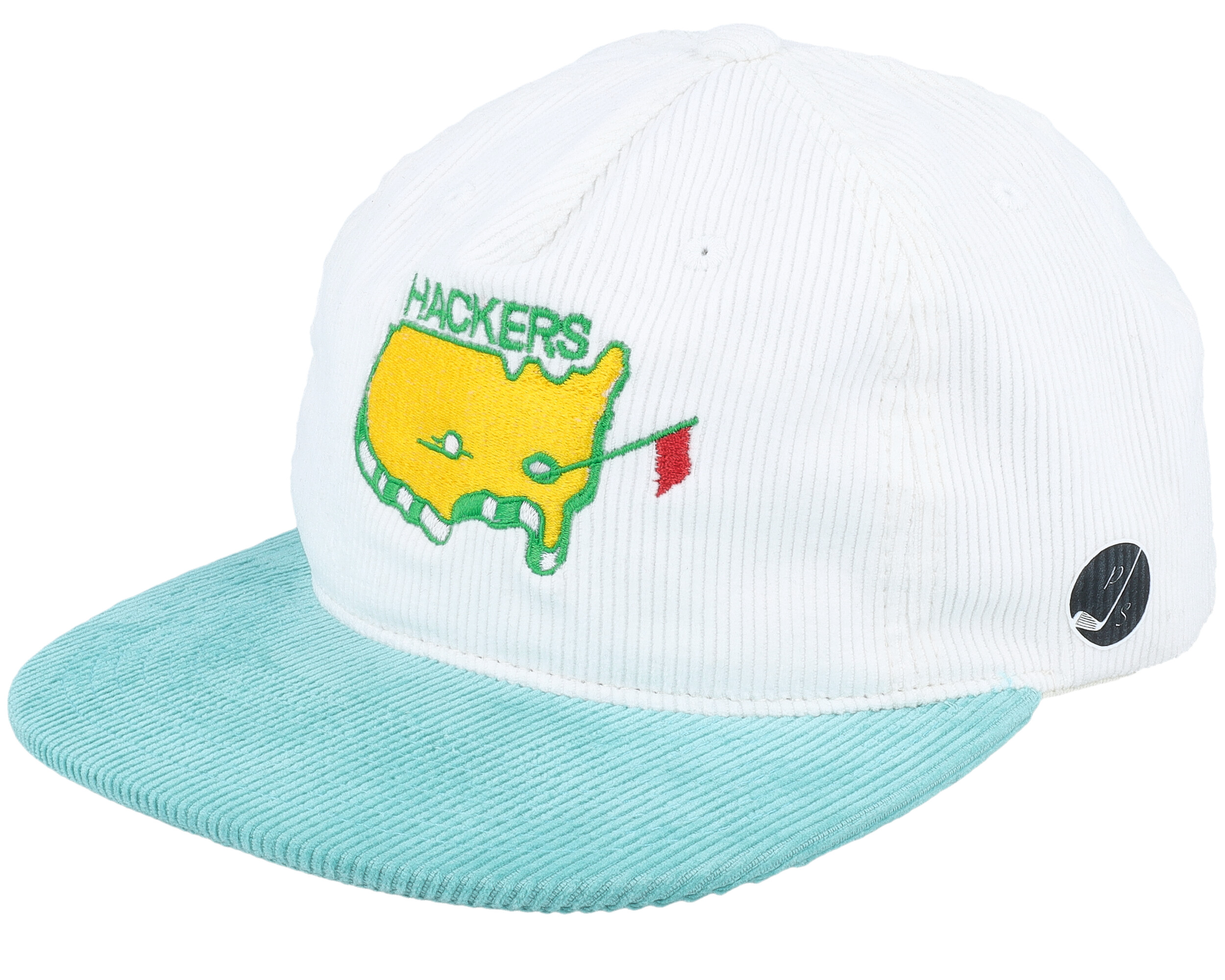 Classic P Logo Snapback Hat White/Teal - Gold Presidents