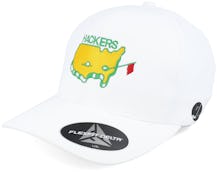 Hackers Golf Logo White Delta Flexfit - Pins & Stripes