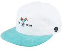 The 19th Hole Golf Logo White/Teal Snapback  - Pins & Stripes