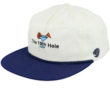 The 19th Hole Golf Logo Rope Ivory/Navy Snapback  - Pins & Stripes