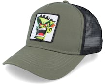 Kids Green Monster Dark Green/Black Trucker - Kiddo Cap