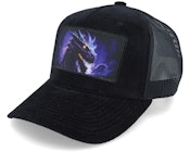 Purple Blue Dragon Black Cord Trucker