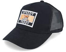Kids Speedy Teddy Patch Black Trucker - Kiddo Cap