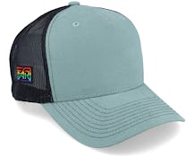 Fair Pride Rainbow Side Logo Green Trucker - Fair