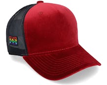 Fair Pride Rainbow Side Logo Red Velvet Trucker - Fair