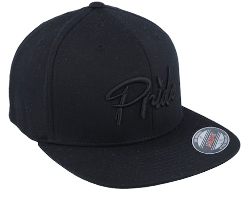 3d Black Pride Logo Black Flat Brim Fitted
