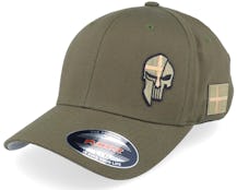 Denmark Army Skull Olive Wooly Combed Flexfit - Army Head