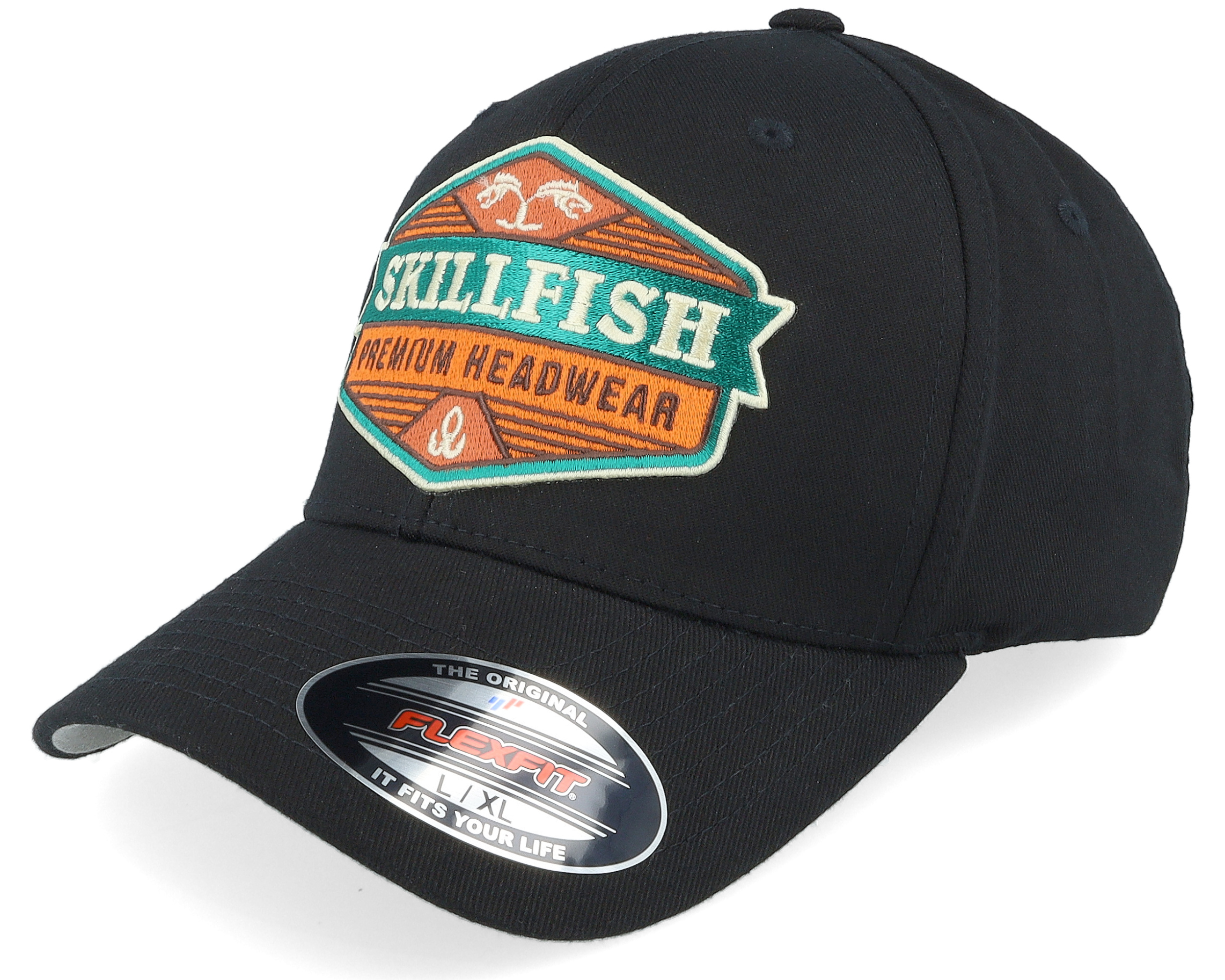 Terraflame Logo Black Wooly Combed Flexfit - Skillfish cap