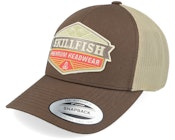 Amberwood Logo Retro Brown/Khaki A-frame Trucker