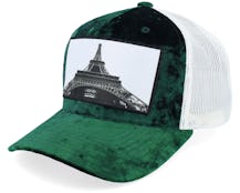 Eiffel Tower Velvet Green/Ivory A-frame Trucker - Calza Pennello