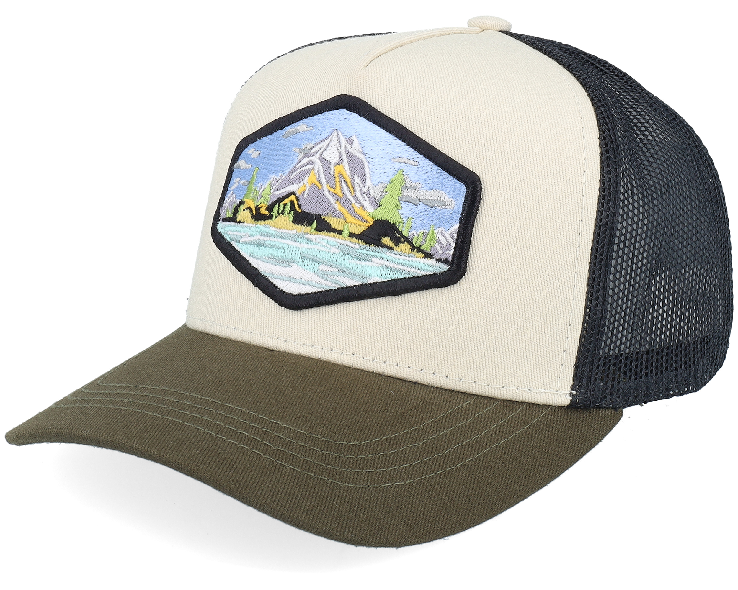 Caps Kids Island Patch Ivory/Black/Dark Mesh Trucker - Wild Spirit