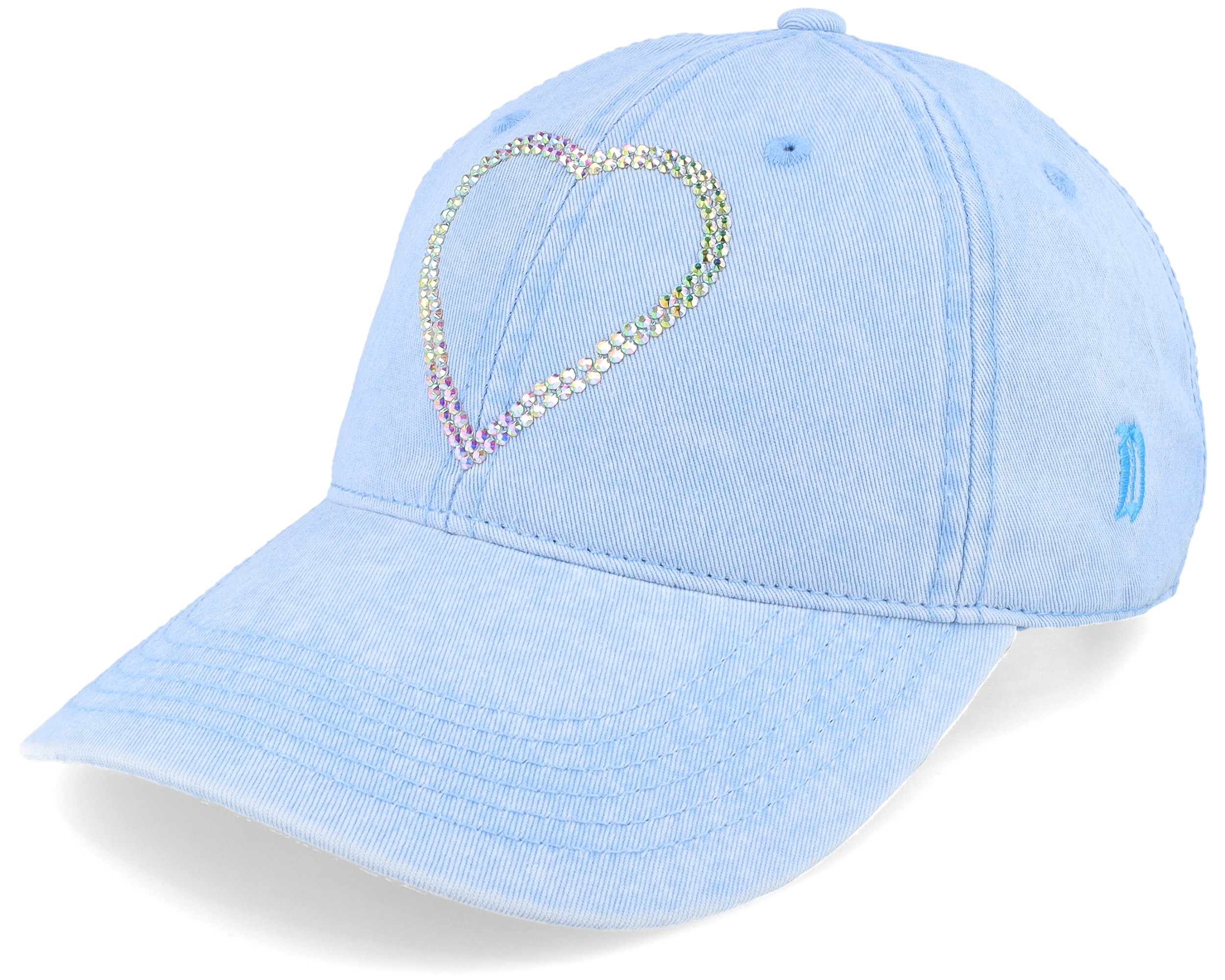 Limited Piece Sparkling Heart Patch Sky Blue Dad Cap - Delulu cap ...