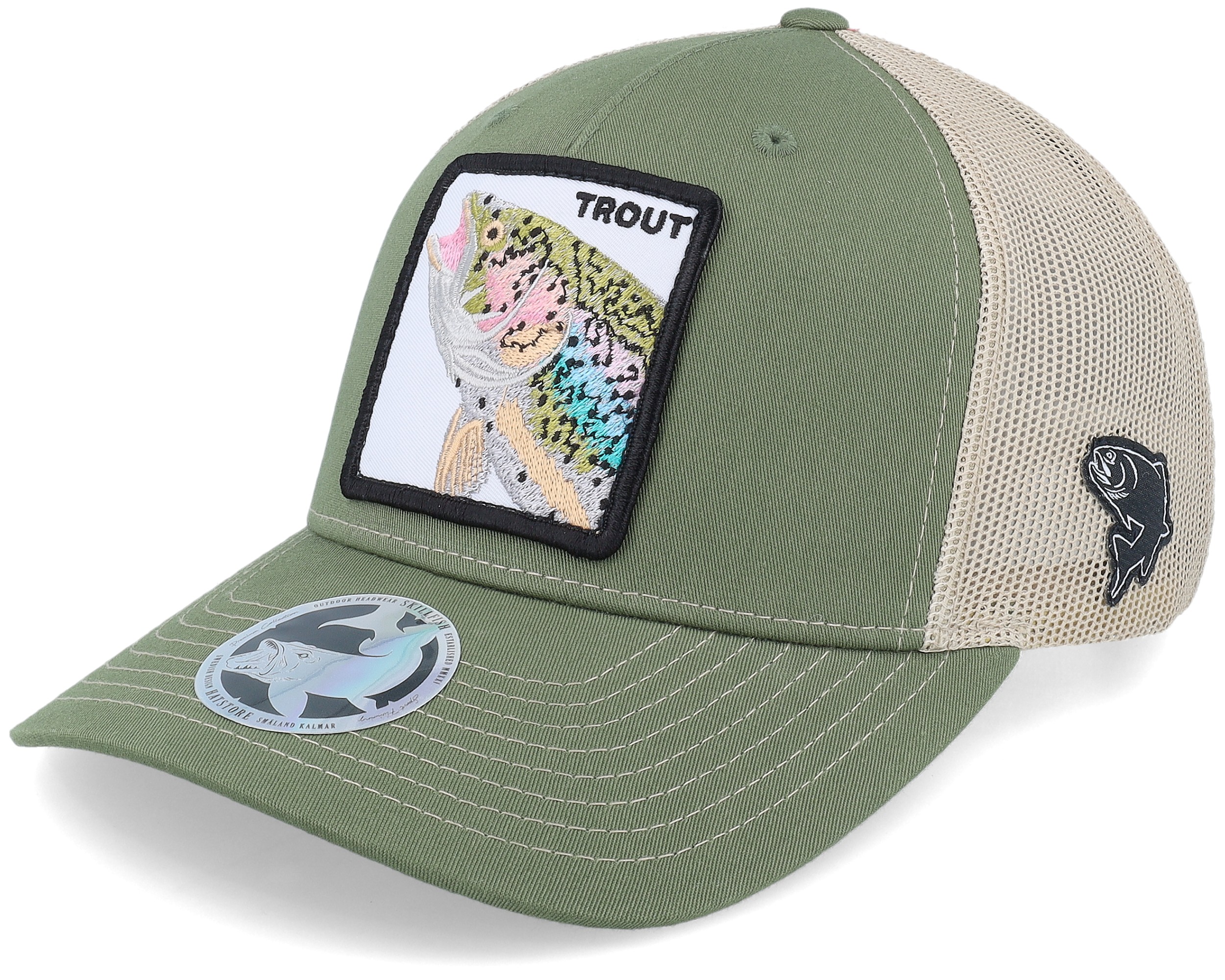 Trout Pro Fishing 112fp Split Army Olive/Tan Trucker - Skillfish Cap